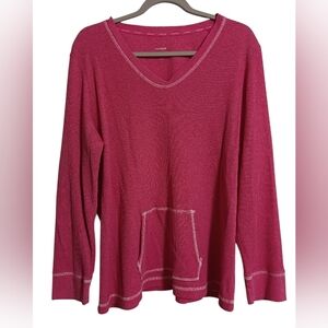 WOMEN'S LIZWEAR VINTAGE HOT PINK LONG SLEEVE TOP SIZE XXL